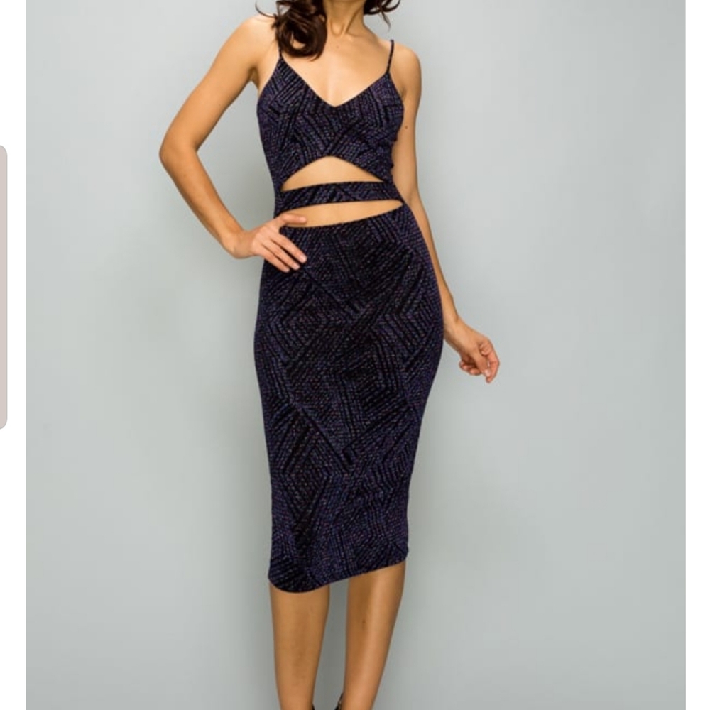 CUT OUT SPAGHETTI BODYCON DRESS